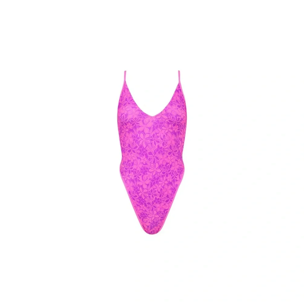 Kulani Kinis Hot Pink Floral One-Piece - Picture 3 of 5